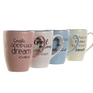Mug Gres 12x8,5x11 480ml grabado 4 surt