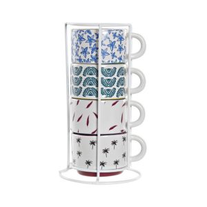 Café Set 4 gres metal 11x10x21 150ml África