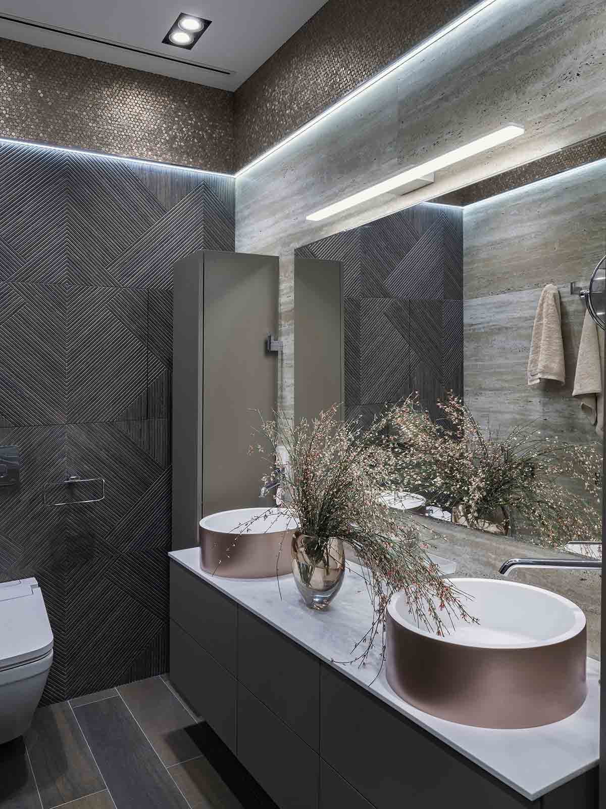 Lavamanos KRION para dar color al baño
