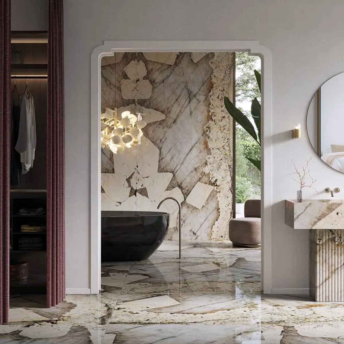 XTONE Suelo de Piedra Natural para el Baño